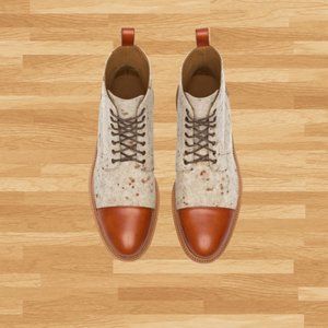 Beige Cap Toe Jack Boots